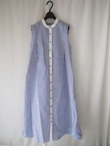 HER. 하 스트라이프 슬리브리스 셔츠 원피스