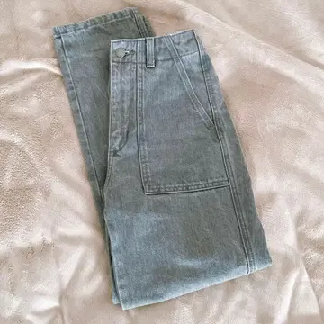 GU 컬러 베이커 청바지 올리브 여성용 S