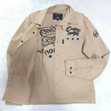 [새상품급] VANSON 자수 긴팔 셔츠 베이지