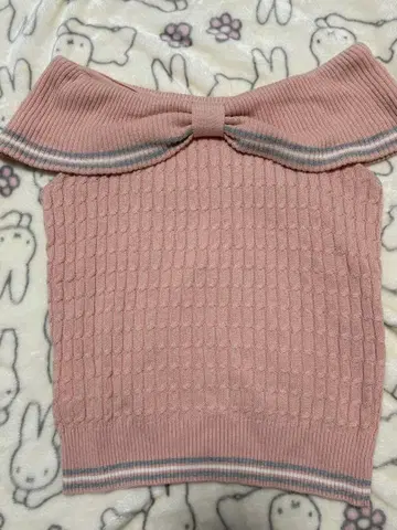 프론트 리본 썸머 니트