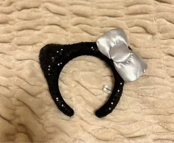 USJ 키티 실버 리본 머리띠