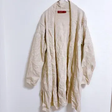 REGENCY FASHIONS 베이지 롱 가디건 포켓 부착