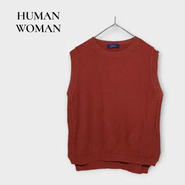 휴먼 우먼 코튼 니트 베스트 M 레드 심플