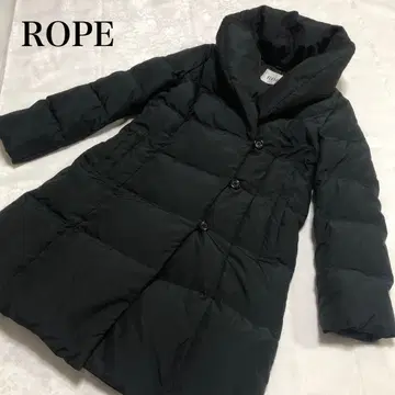 로페 다운 코트 롱 숄카라 A라인 여배우 옷깃 블랙 M