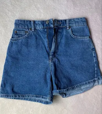 데님 숏팬츠 백 포켓 부착