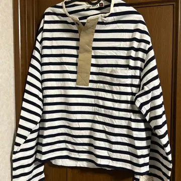 ZARA 서플러스 스트라이프 패턴 코튼 긴팔 셔츠 보더