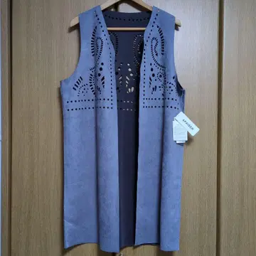 APAISER 그레이 슬리브리스 베스트 상의 겉옷 새상품 프리