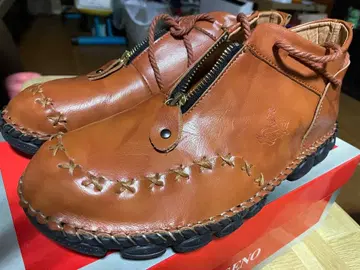 [ 새상품 ] 유럽 가죽 스니커즈 부츠 브라운 26.5