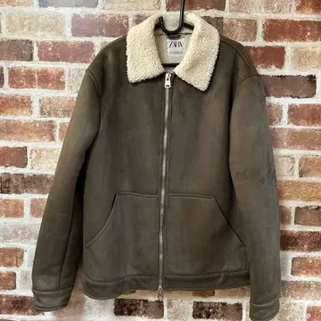 ZARA 보아 카라 부착 페이크 무스탕 자켓 M