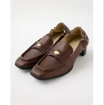 otonaMUSE 게재 SQUARE TOE LOAFER 힐 브라운