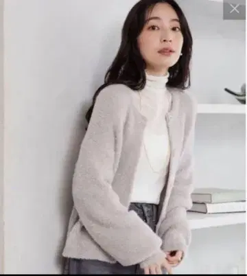 러브티크 본봉 라메 샤기 니트 가디건 핑크