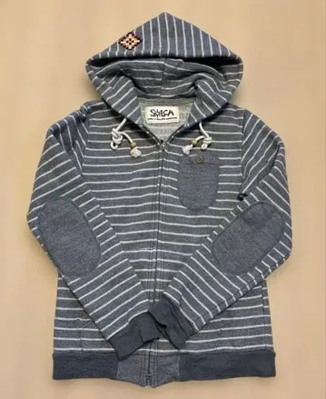 SACCA 후드 부착 스트라이프 후드티