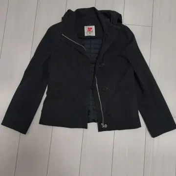 쿠레쥬 후드 부착 블랙 자켓