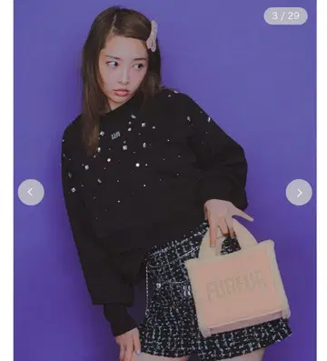 비쥬 포함 맨투맨 셋업