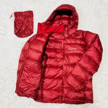 몽벨 라이트 알파인 다운 후드티 M 레드 남성용 경량