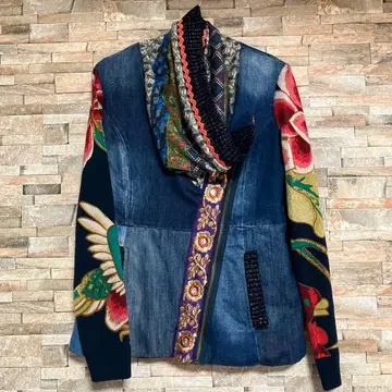 데님 자켓 스카프 포함 유니크 디자인 사이즈 38