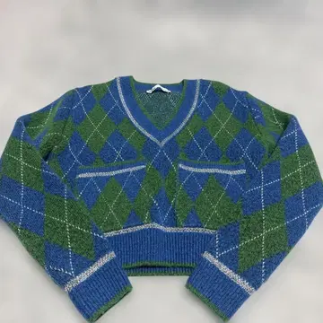 ZARA 아가일 무늬 니트 M