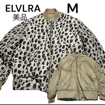 엘르 ELVIRA 레오파드 무늬 MA1 봄버 자켓 M 컨디션 최상