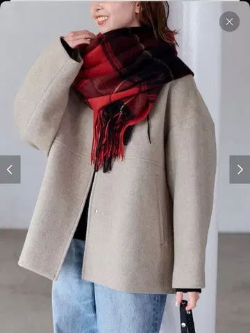 슈퍼 140 비버 노카라 숏코트 베이지