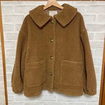 미사용품 에카 소포 보아 자켓 브라운