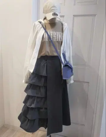 최종 가격 1% 30 thity 캉캉 스커트 롱 스커트 블랙