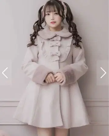 요크 프릴 리본 도리 코트 pium 핑크