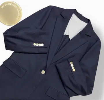 매킨토시 테일러드 자켓 은색 버튼 울 네이비 1B