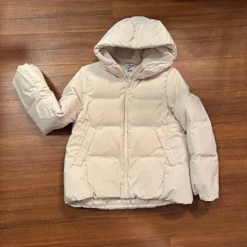 UNIQLO 후드 부착 다운 자켓 S 사이즈 라이트 베이지