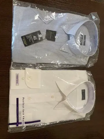 스트라이프 화이트 와이셔츠 M 사이즈 2장 세트