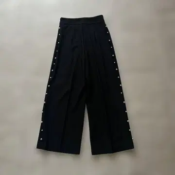 ZARA BASIC 블랙 와이드 팬츠 사이드 펄