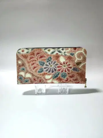 기모노 리메이크 길상 꽃 문양 라운드 지퍼 장지갑 25112301