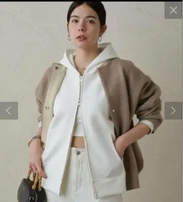 [ 새상품급 ] 라운지 드레스 접결 니트 코트 베이지