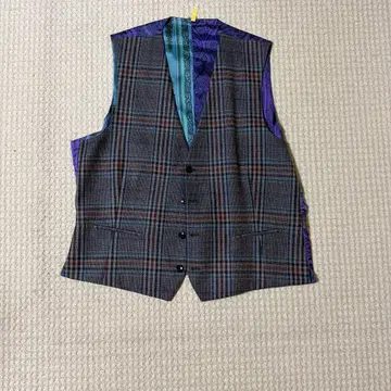 ETRO56 체크 무늬 울 베스트