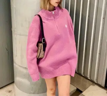 EVRIS SUNNY 하프 지퍼 니트탑