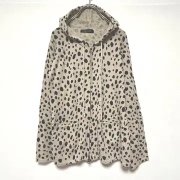 비바유 후드 부착 베이지 블랙 반점 니트 M 사이즈