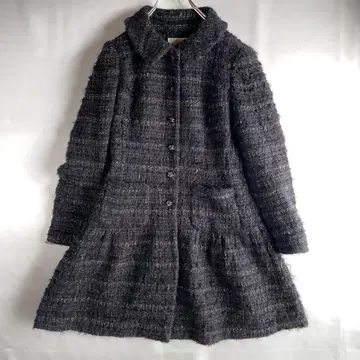 36 르네 Rene TISSUE사 트위드 코트 플레어 꽃무늬 버튼