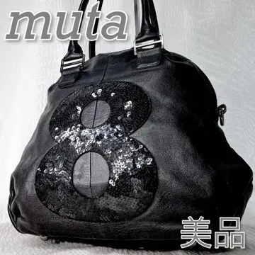 [ 새상품급 ] muta 무타 8 스팽글 핸드백 블랙 올 가죽