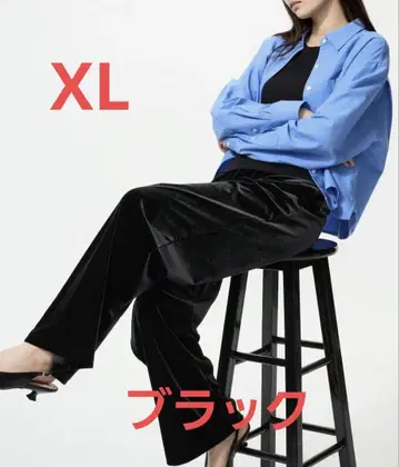유니클로 소프트 벨로아 이지 팬츠 XL 블랙 택 포함 새상품