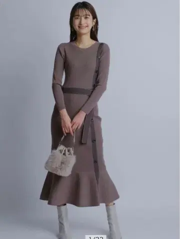 리랜드트루 머메이드 니트 원피스 모카