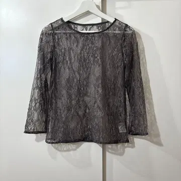 AIMER 꽃무늬 레이스 8부 블라우스 그레이