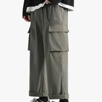 카고 팬츠 남성용 바지 넉넉한 봄 롱 팬츠 얇은 소재 무지