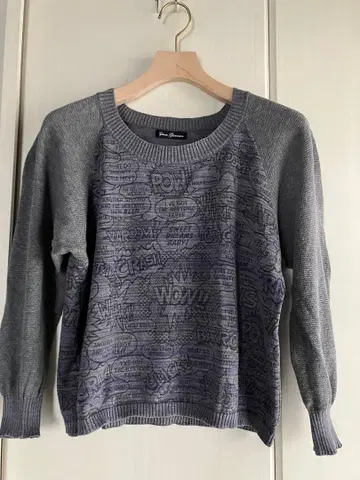 Hysteric Glamour 코믹풍 그레이 긴팔 티셔츠