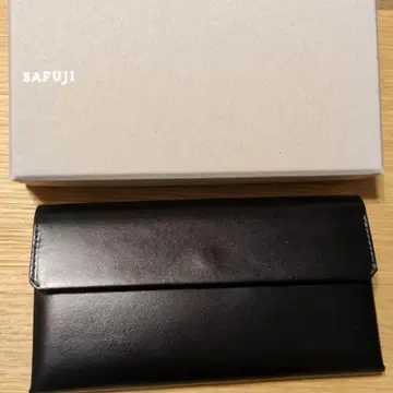 SAFUJI 미니 장지갑 브라이트 가죽 블랙