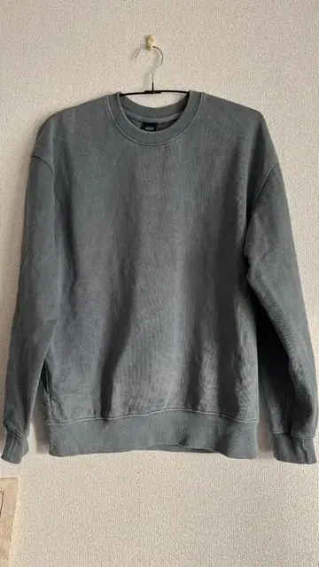 ZARA 구제 의류 블루 그레이 크루넥 맨투맨 M