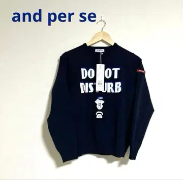 [ 새상품 ] and per se 앤퍼시 니트 크루넥 스웨터 네이비