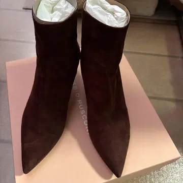 파비오 루스코니 스웨이드 다크 브라운 부츠 38