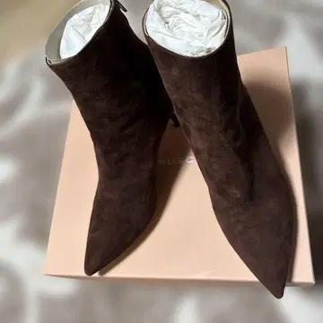 파비오 루스코니 스웨이드 다크 브라운 부츠 38