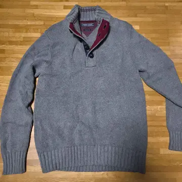 TOMMY HILFIGER 그레이 하프넥 스웨터