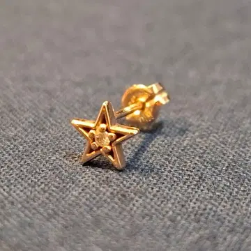 agete K10 다이아몬드 별 모양 귀걸이 한쪽용