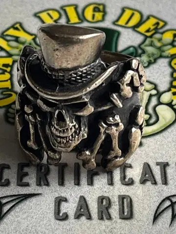 Crazy Pig Designs/탑 햇 스컬 링/반지